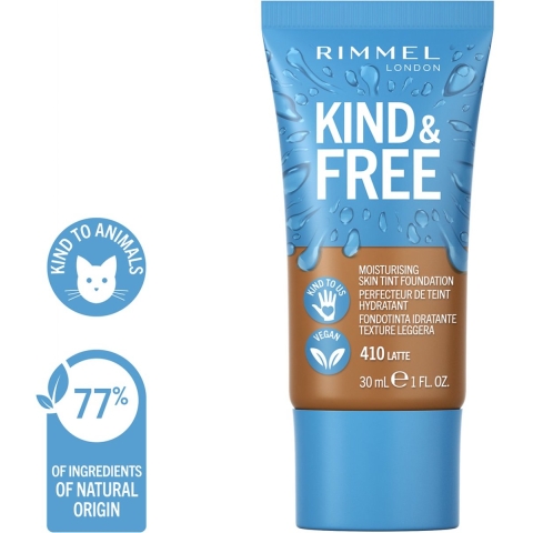 1+1 gratis: Rimmel KIND&FREE Vegan Foundation 410 Latte 30 ml