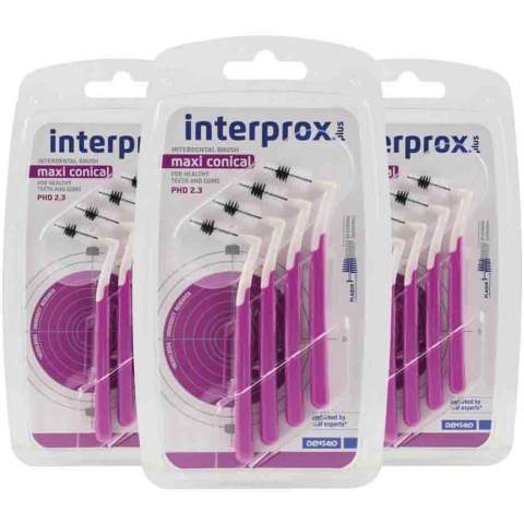 3x Interprox Plus Maxi Conical Paars PHD 2.3 4 stuks