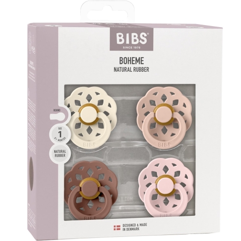 Fopspeen BIBS Boheme Ivory/Blush/Woodchuck/Blossom 6-18 mnd 4 st