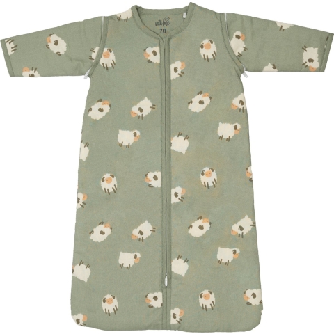 Slaapzak With Love Afritsbare Mouw Sheep Green 90cm