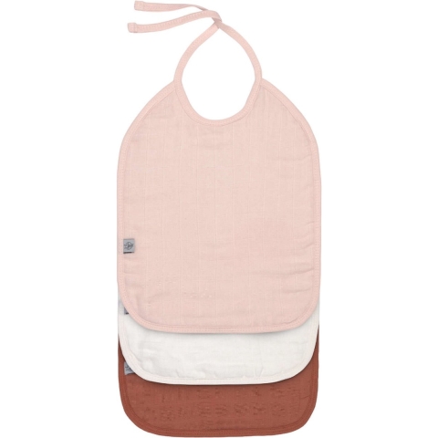 Slabber Lässig Muslin/Terry 3st. Pink/Milky/Rust