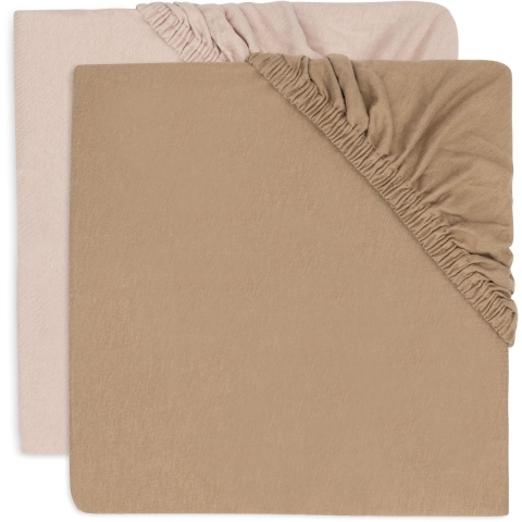Hoeslaken Junior Jollein Jersey 70/75x140/150 Wild Rose/Biscuit 2st