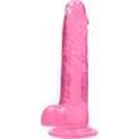 Real Rock Crystal Clear Realistische Dildo met Ballen roze