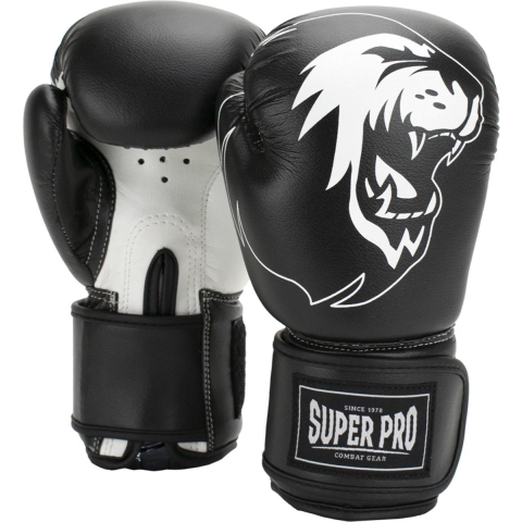 Super Pro Combat Gear Talent (Kick)Bokshandschoenen - Zwart/Wit - 8 oz