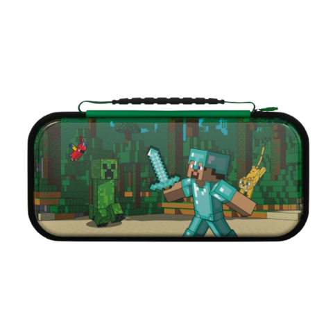 PDP Realmz Nintendo Switch Travel Case - Minecraft Forest Battle Glow In The Dark
