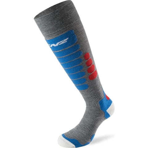 Lenz Skiing 3.0 skisokken grijs/rood/blauw