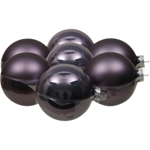 8x stuks glazen kerstballen lila paars 10 cm mat/glans -