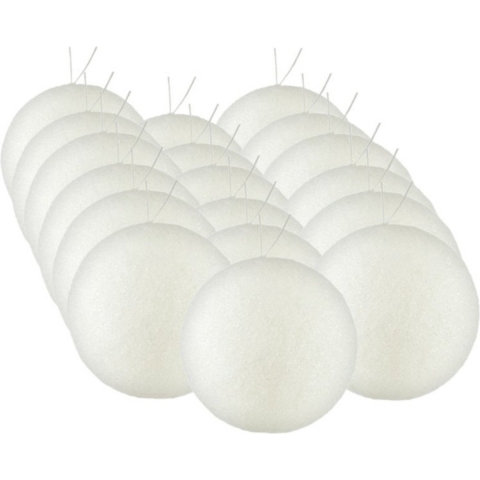 36x stuks kerstballen zilver/wit glitters kunststof 5 cm -