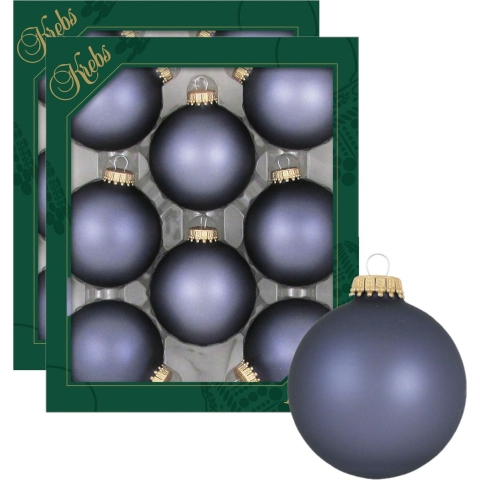 16x stuks glazen kerstballen 7 cm blue stone velvet -
