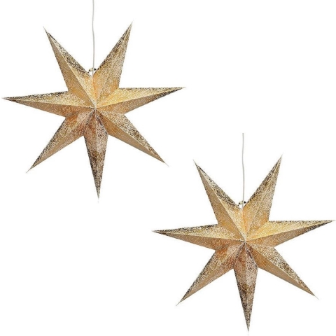 2x stuks kerstversiering gouden kerststerren 60 cm -