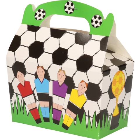 Gekleurde traktatiedoosjes voetbal - Verjaardag - 48x stuks - karton - 12 x 6 cm -
