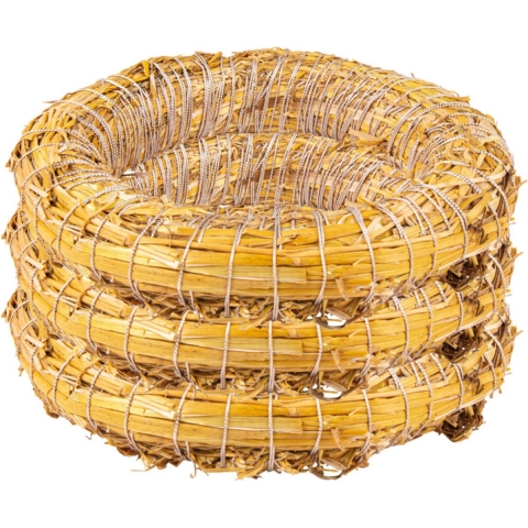 Set van 3x stuks decoratie kransen van stro/strokransen 30 x 5,5 cm -