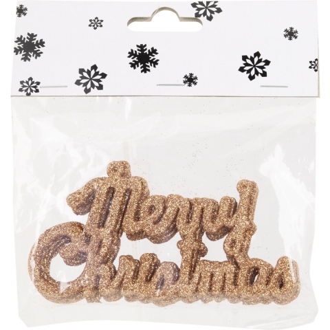 Kersthangers Merry Christmas - 24x stuks - koper - kunststof - 10 cm -