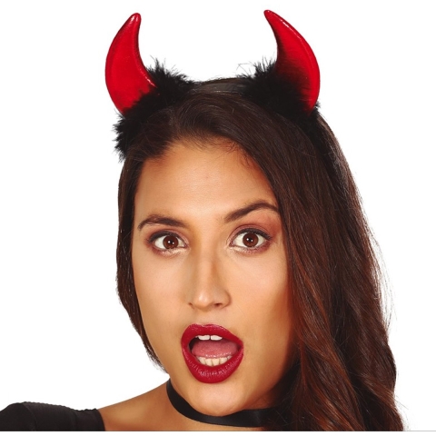 Duivel hoorntjes - 4x - rood - kunststof - Halloween thema -