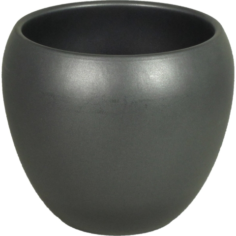 Floran Bloempot Rian - mat antraciet - keramiek - 27 x 24 cm -