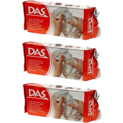 DAS Boetseer klei in het wit - 3x - 1 kilo - Speelgoed - Kleien - Kinderen -