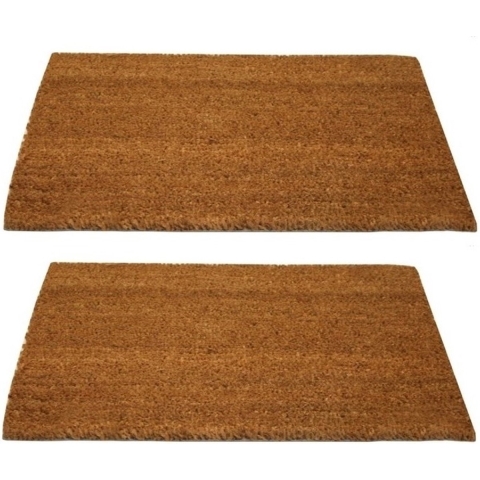 Benson Deurmat - 2x - kokos - 40 x 60 cm - slijtvaste kokosvezels - buiten - schoonloopmat -