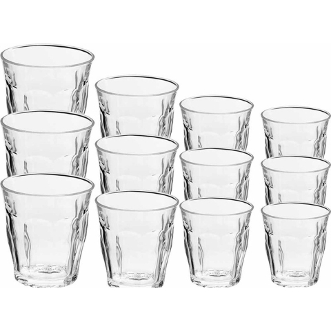 Set van 12 drinkglazen/waterglazen transparant 250/310 ml -