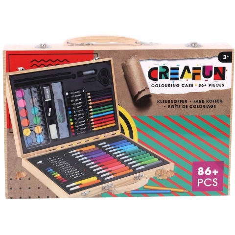 Creafun Houten Kleurkoffer 86-delig