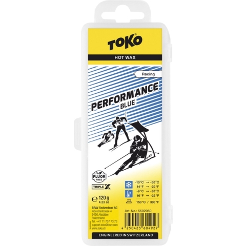 TOKO Performance Hot Wax Blue 120 gram ski en snowboard wax