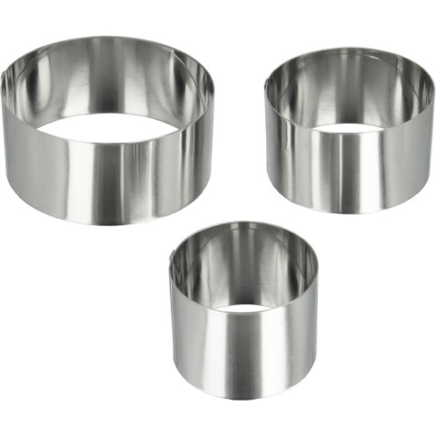 Metaltex Dessertringenset 6/8/10 cm RVS 3 Stuks