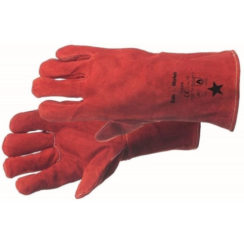 Safe Worker handschoenen rundsplit kap 35 cm hittebestendig maat 10 - Safe Worker handschoenen rundsplit kap 35 cm hittebestendig