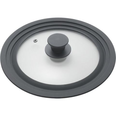 Metaltex Pannendeksel 16-20 cm Glas/Silicone/Zwart