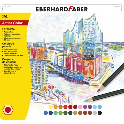Eberhard Faber EF-516124 Kleurpotloden Metaaletui A 24 Stuks