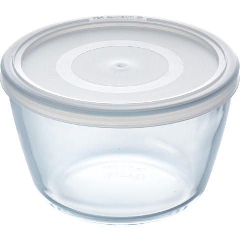 Pyrex Cook and Freeze Ronde Glazen Vershoudschaal met Deksel 1.1L