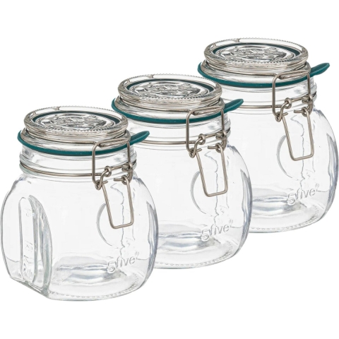Weckpot/inmaakpot Jarro - 6x - 500 ml - glas - beugelsluiting - D11 x H14 cm -