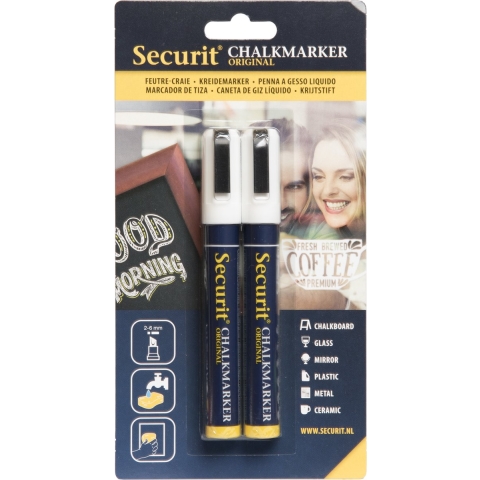 Securit Krijtstiften 2-6 mm Wit 2 Stuks