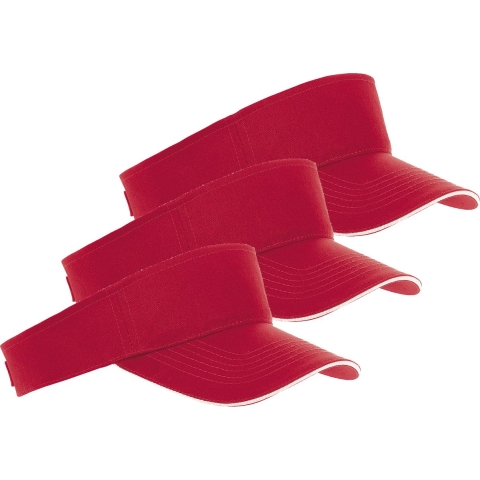 10x Rode/witte zonnekleppen petjes voor volwassenen -