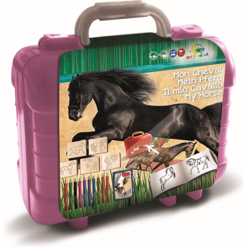 Paarden Koffer Kleur- en Stempelset 29-delig