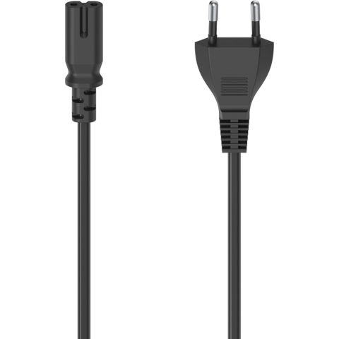 Hama Netsnoer Met Eurostekker 2-pins Stekker Dubbele Groef 5 M Zwart