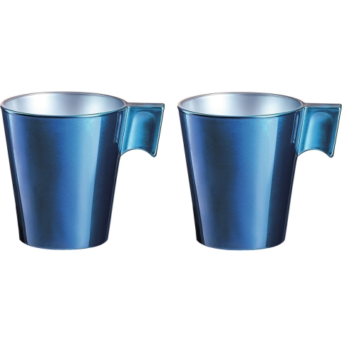 Set van 4x stuks espresso kopjes/bekers donkerblauw 80 ml -