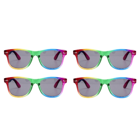 4x Regenboog zonnebrillen retro voor volwassenen -