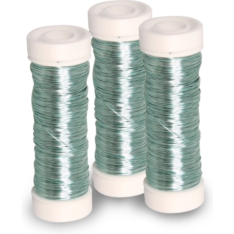 Sieraden maken draad - 3x - lichtblauw - 0.3 mm dik - 50 meter snoer - haakdraad -