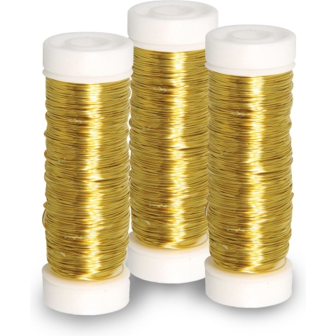 Sieraden maken draad - 3x - goud - 0.3 mm dik - 50 meter snoer - haakdraad -