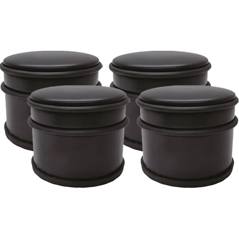 Deurstopper - 4x - zwart-mat - D9 cm - 1,1 kg -
