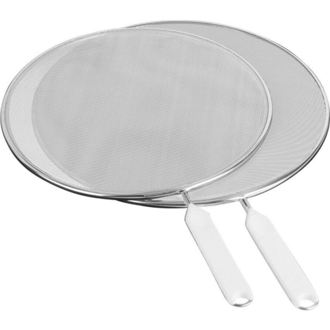Metaltex Antispatscherm 26 + 29 cm Witte Greep/RVS