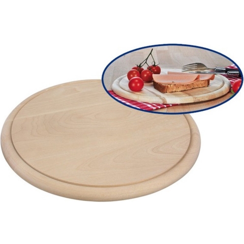 Set van 4x stuks ronde houten ham plankjes / broodplank / serveer plank 28 cm -