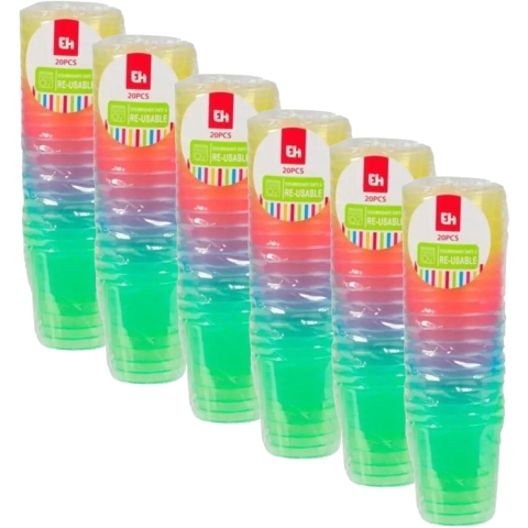 Shotglas - 120x - kleuren - kunststof  - 30 ml -