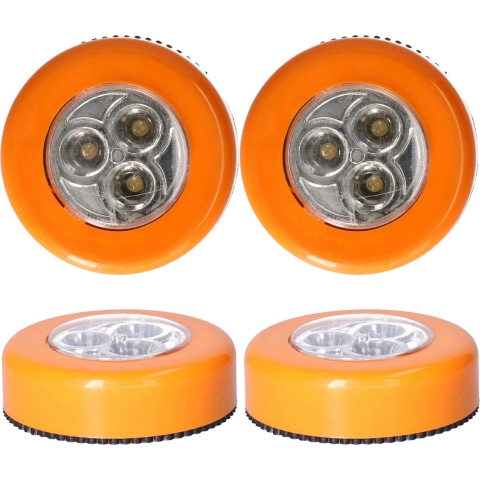 Pompoen verlichting - 5x - led - 6,6 cm - 4 kleuren - pompoen lampje - pompoenlichtje - Halloween -