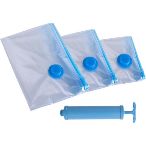Compressie/vacuum opbergzakken met handpomp - 12 stuks - 3 formaten -