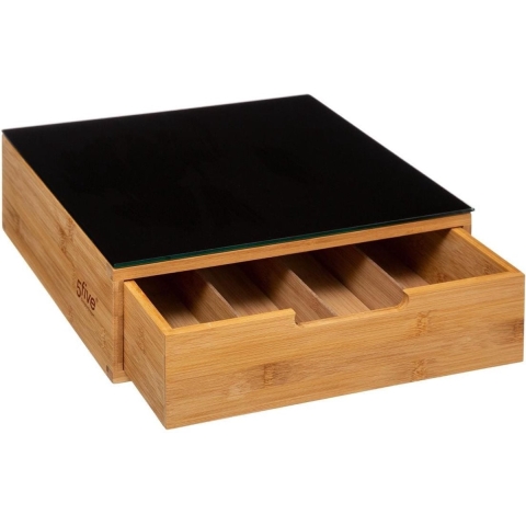 5Five Koffie cup/capsule houder - lade - bamboe hout - universeel - 30 x 10 cm -