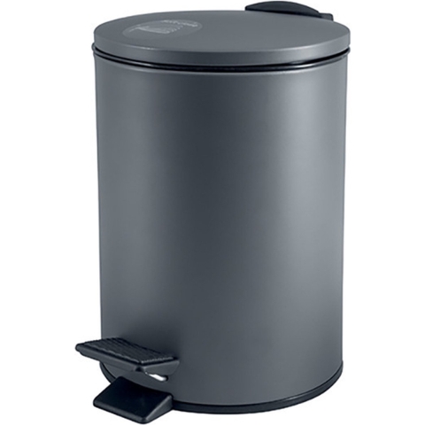Spirella Pedaalemmer Cannes - donkergrijs - 5L - metaal - 20 x 27 cm -