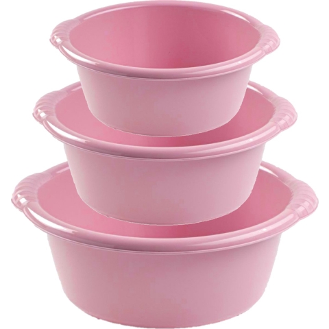 Voordeelset multi-functionele kunststof teiltjes oud roze in 3-formaten -