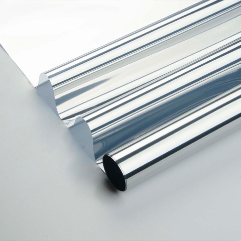 Raamfolie zonwerend semi transparant/zilver 90 cm x 2 meter statisch -