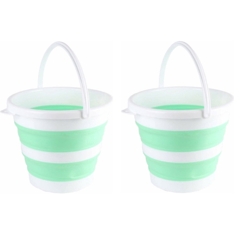 2x stuks benson opvouwbaar afwasteiltjes / afwasbakken groen 10L -