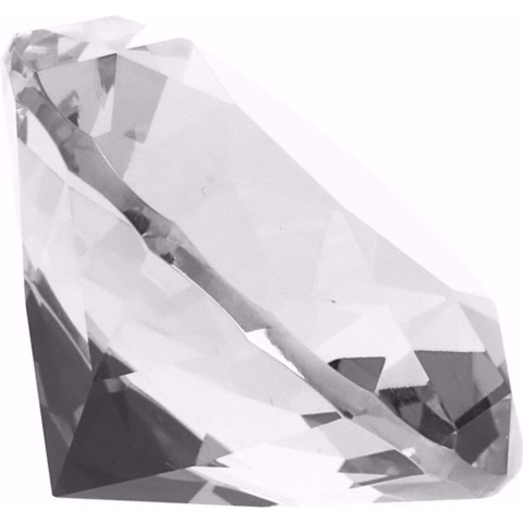 Set van 2x stuks diamant look-a-like - transparant - glas - 6 cm - geslepen -